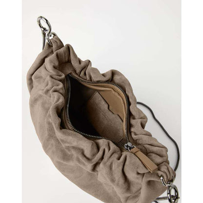 Light Brown Suede Shoulder Bag