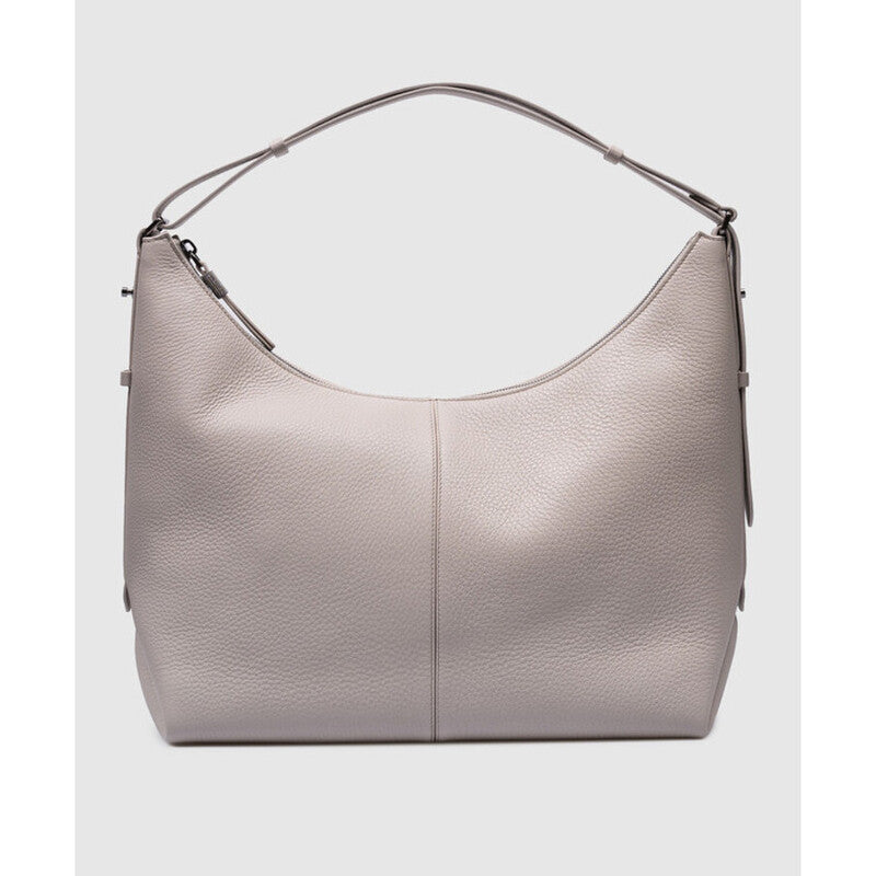 Light Grey Leather Shoulder Bag