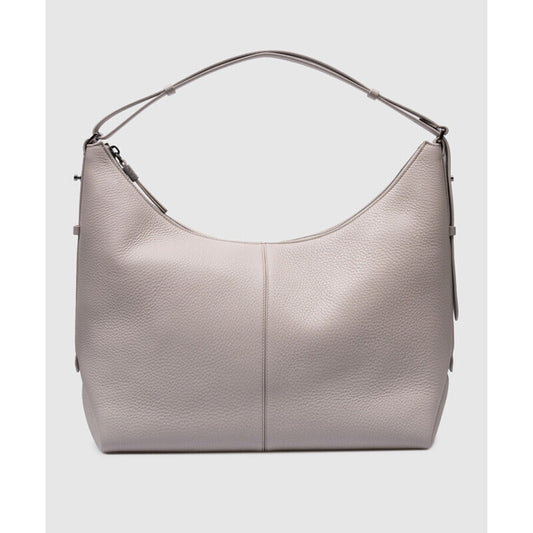 Light Grey Leather Shoulder Bag