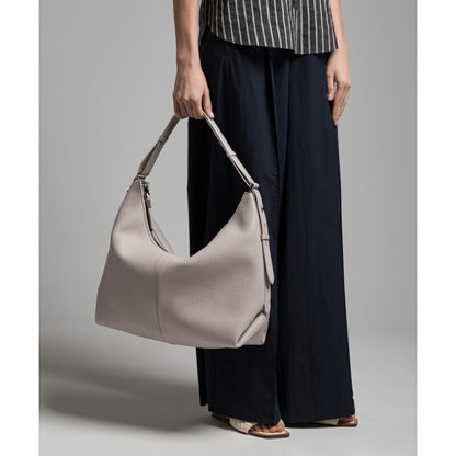 Light Grey Leather Shoulder Bag