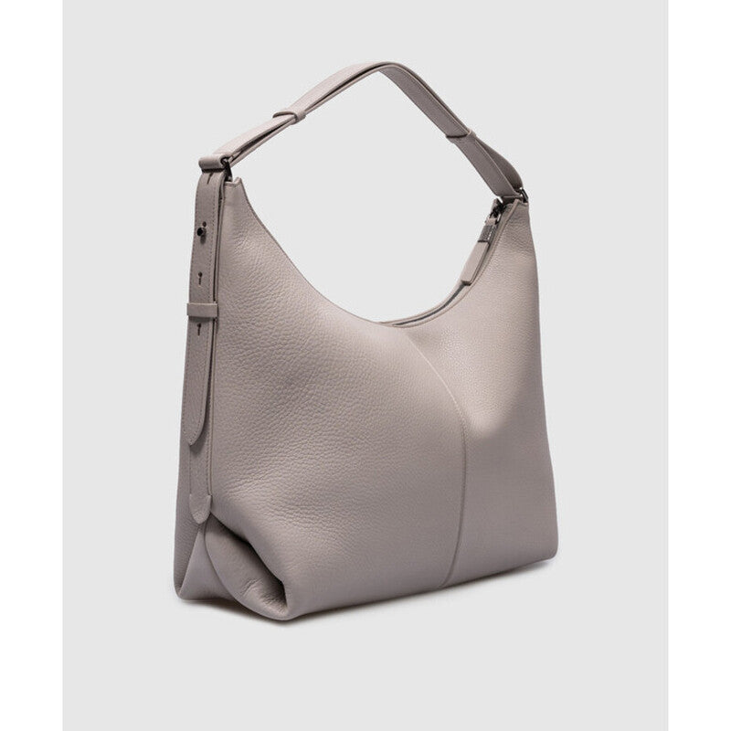 Light Grey Leather Shoulder Bag