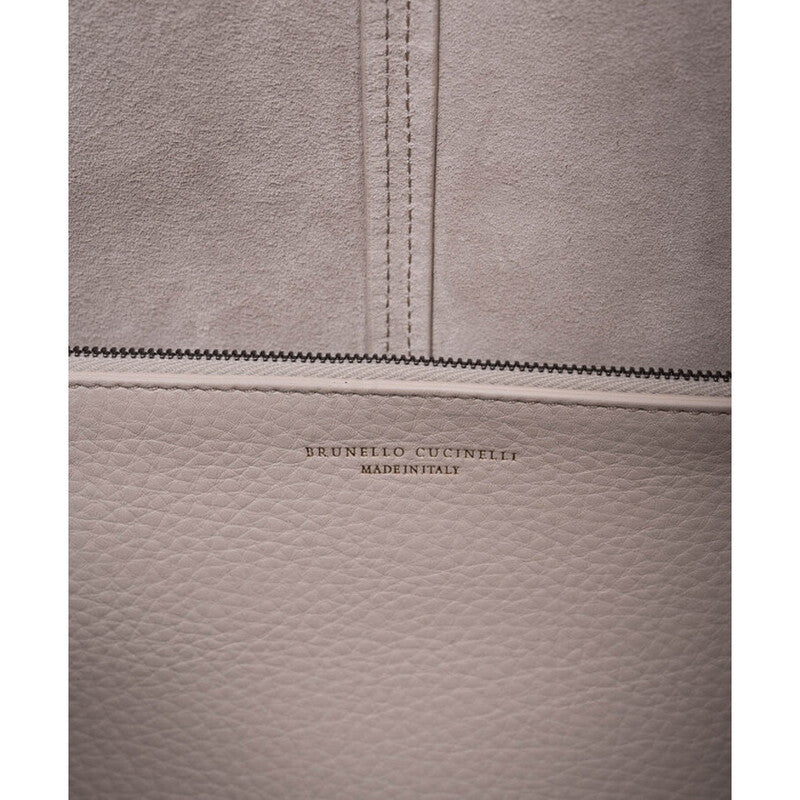 Light Grey Leather Shoulder Bag