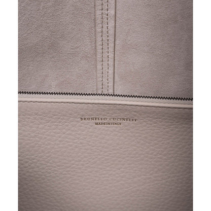 Light Grey Leather Shoulder Bag