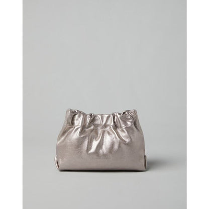 Metallic Leather Pouch Bag