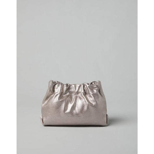 Metallic Leather Pouch Bag