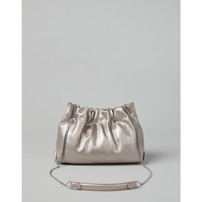 Metallic Leather Pouch Bag