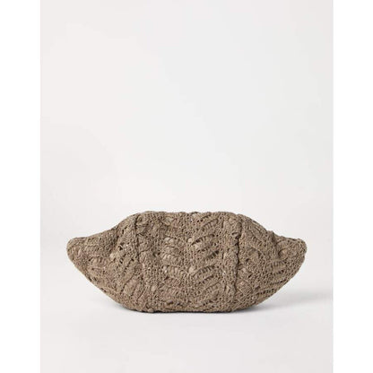 Taupe Leather Woven Bag