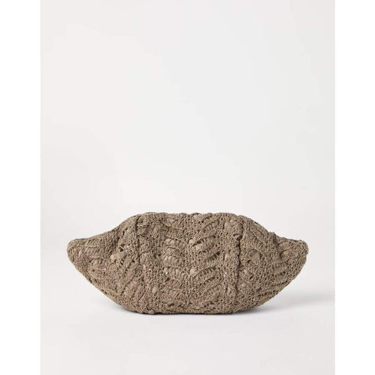 Taupe Leather Woven Bag
