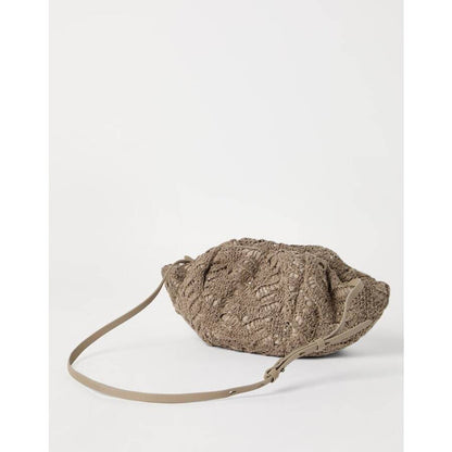 Taupe Leather Woven Bag