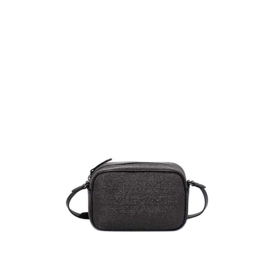 Ultrablack Leather Beaded Shoulder Bag
