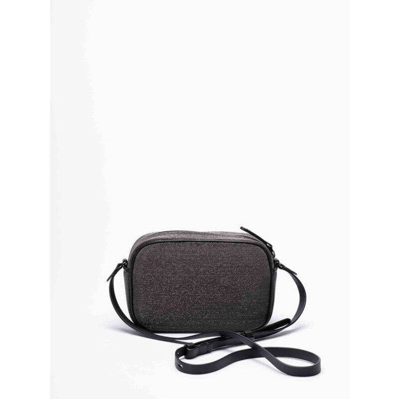 Ultrablack Leather Beaded Shoulder Bag