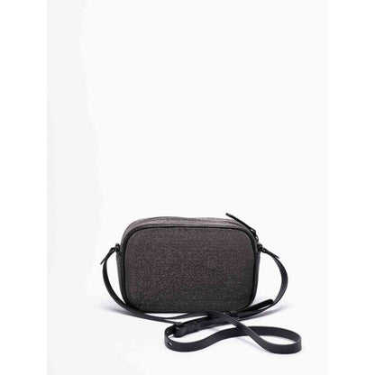 Ultrablack Leather Beaded Shoulder Bag