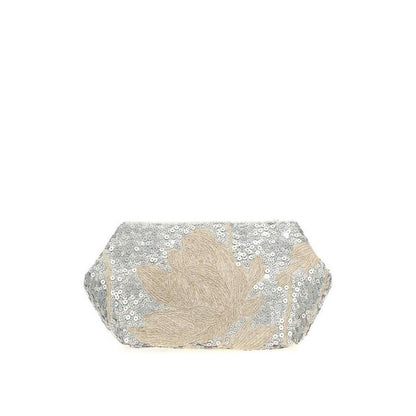Womens Naturale Linen Embellished Clutch Bag