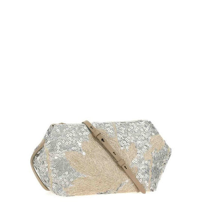 Womens Naturale Linen Embellished Clutch Bag