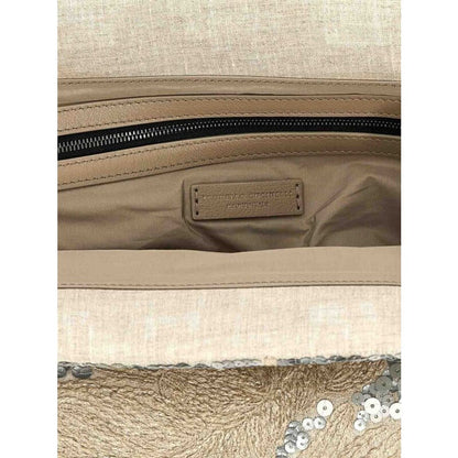 Womens Naturale Linen Embellished Clutch Bag
