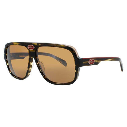 Men's Brown Rectangular Sunglasses