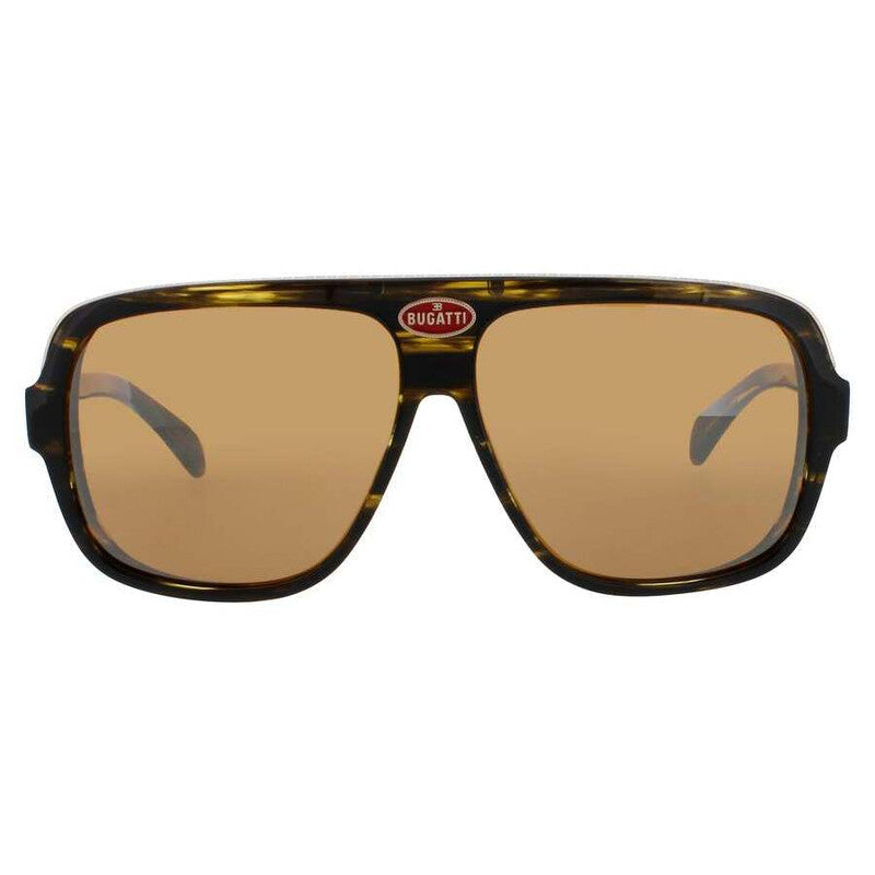 Men's Brown Rectangular Sunglasses