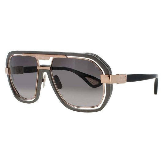 Men's Grey Rectangular Sunglasses