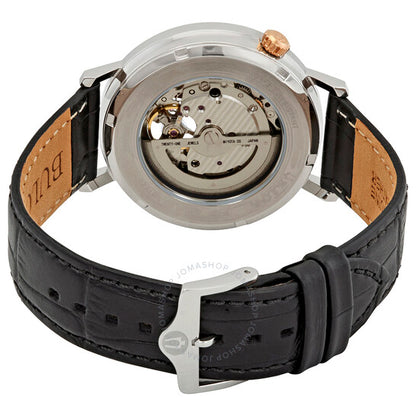 Bulova, Classic Automatic Grey Dial Black Leather Men's Watch