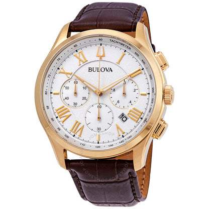 Bulova, Classic White Textured Dial Men's Chronograph Watch