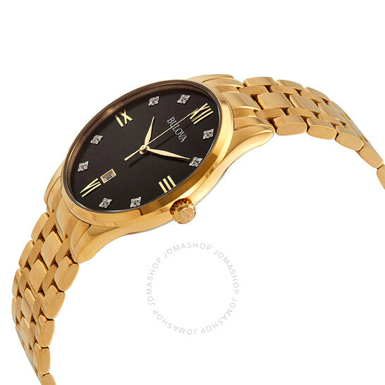 Bulova, Diamond Black Dial Men's Watch