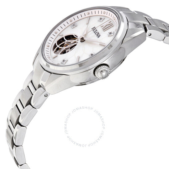 Bulova, Automatic Diamond Silver Dial Stainless Steel Ladies Watch