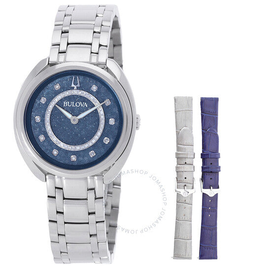 بولوفا، ساعة نسائية ثنائية الكوارتز بمينا أزرق