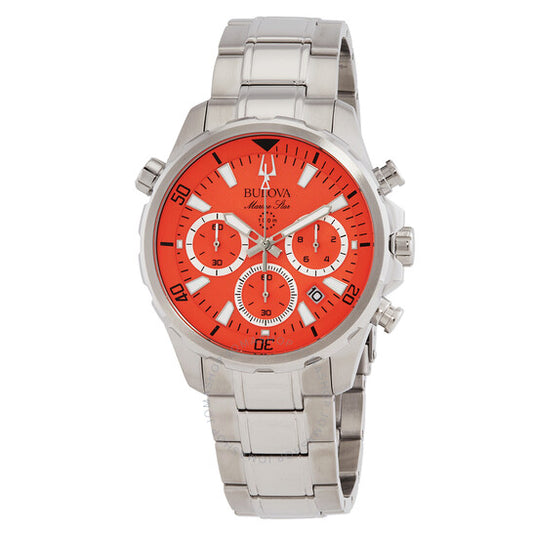 Bulova, Marine Star Chronograph Quartz Orange Dial Men's Watch