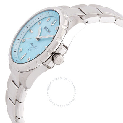 ساعة بولوفا مارين ستار كوارتز بمينا زرقاء للسيدات