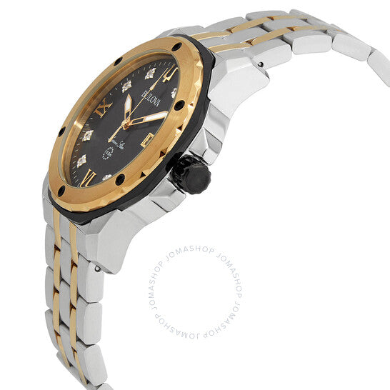 Bulova, Marine Star Quartz Diamond Black Dial Men's Watch