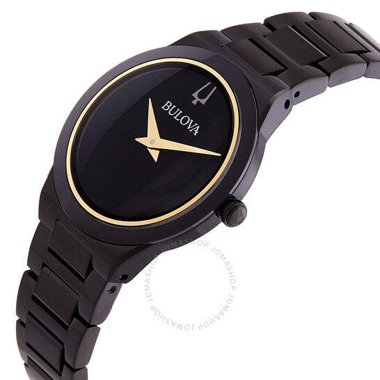 ساعة بولوفا ميلينيا أوتوماتيكية للسيدات بمينا أسود