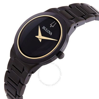 ساعة بولوفا ميلينيا أوتوماتيكية للسيدات بمينا أسود