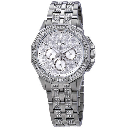 Bulova, Multifunction Crystal Pave Dial Men's Men's Watch