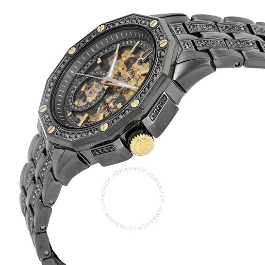 Bulova, Octava Automatic Crystal Gold Skeleton Dial Men's Watch