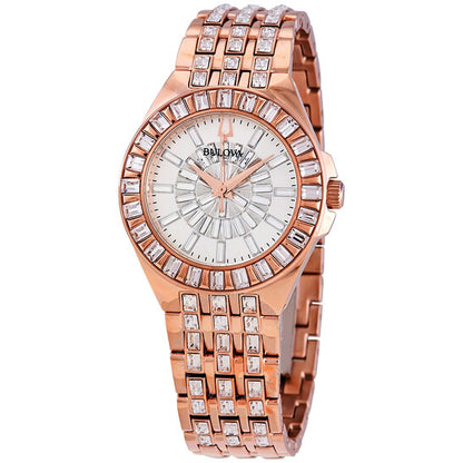 Bulova, Phantom Rose Gold-tone Baguette Swarovski Crystal Ladies Watch