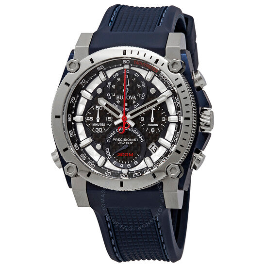 بولوفا، ساعة كرونوغراف بريسيجنست للرجال بمينا أسود من الكربون