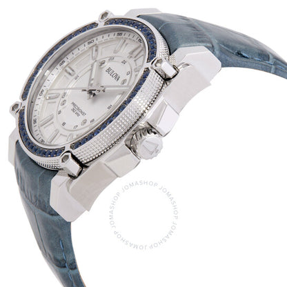 ساعة بولوفا بريسيجنست كوارتز كريستال فضية اللون للسيدات