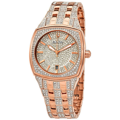 Bulova, Quartz Crystal Pave Dial Men's Watch