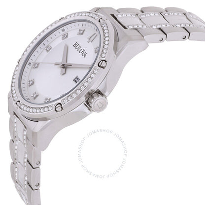 ساعة بولوفا كوارتز للرجال مرصعة بالألماس والكريستال