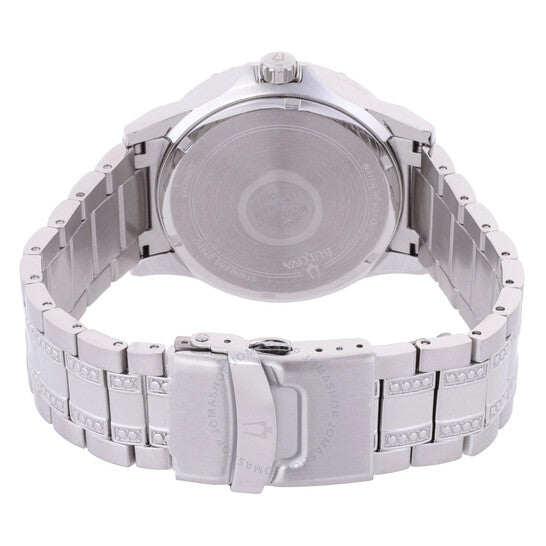 ساعة بولوفا كوارتز للرجال مرصعة بالألماس والكريستال