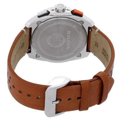 ساعة بولوفا ريسر كرونوغراف كوارتز للرجال بمينا أسود