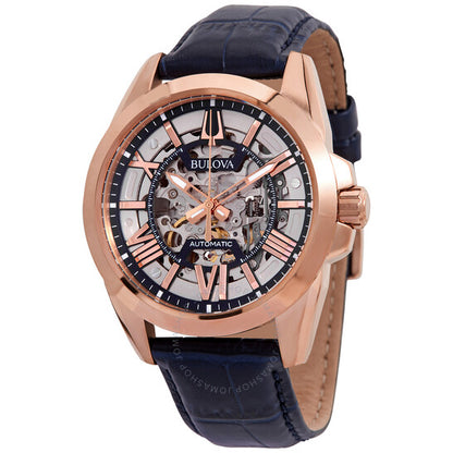 Bulova, Sutton Automatic Silver Skeleton Dial Men's Watch
