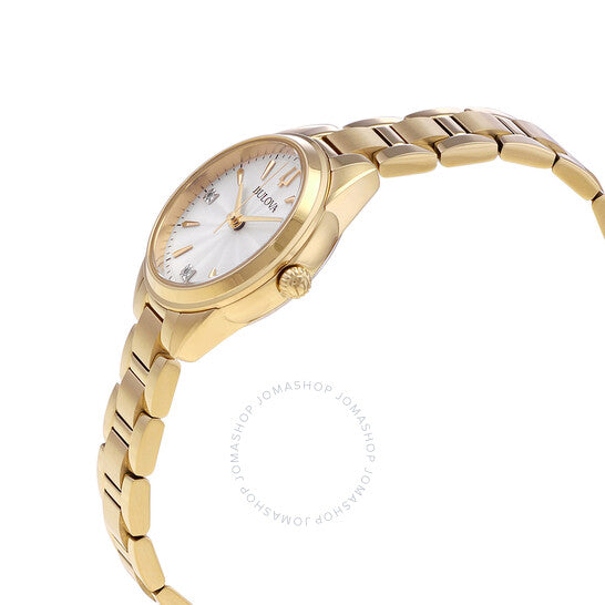 ساعة بولوفا، ساتون كوارتز ألماسية بمينا فضية للسيدات