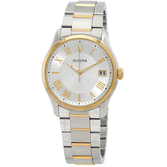 Bulova, Wilton Quartz Silver Dial Two-Tone Men's Watch
