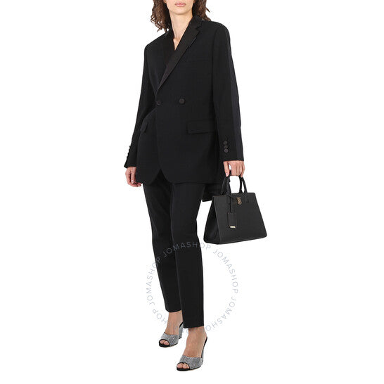 Burberry, Black Frances TB Plaque Tote Bag