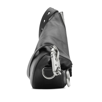 Black Leather Knight Small Shoulder Bag