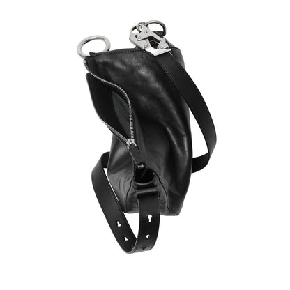 Black Leather Knight Small Shoulder Bag
