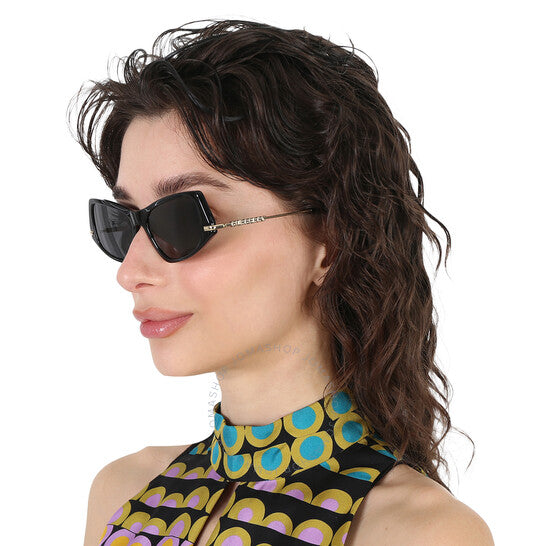 Burberry, Dark Grey Irregular Ladies Sunglasses