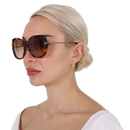 Burberry, Eugenie Brown Gradient Butterfly Ladies Sunglasses