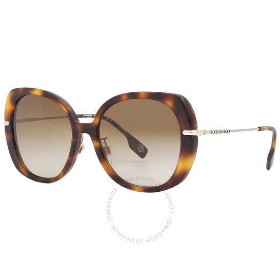 Burberry, Eugenie Brown Gradient Butterfly Ladies Sunglasses